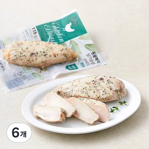 참프레 동물복지 인증 닭가슴살 수비드 허브, 115g, 1개입, 6개