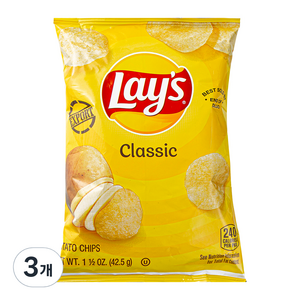 레이즈 클래식 감자칩, 42.5g, 3개
