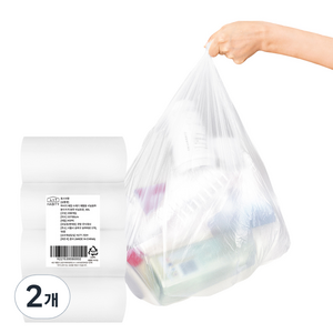 하비티 배접 분리수거 쓰레기 비닐봉투 롤형 포장 200매, 40L, 2개