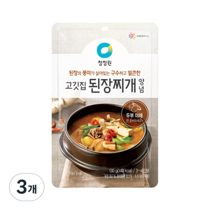 청정원 고깃집 된장찌개 양념, 130g, 3개