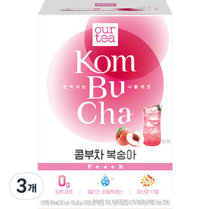 아워티 콤부차 복숭아 30p, 5g, 30개입, 3개