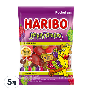하리보 해피그레이프 젤리, 100g, 5개