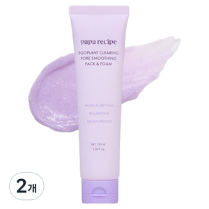 파파레서피 가지 클리어링 피지흡착 모공 스무딩 팩 클렌저, 100ml, 2개