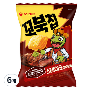 오리온 꼬북칩 스테이크 와사비, 6개, 80g