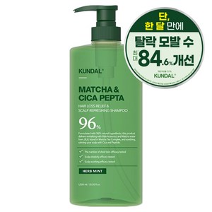 쿤달 말차 앤 시카펩타 탈모샴푸 허브민트, 1.05L, 1개