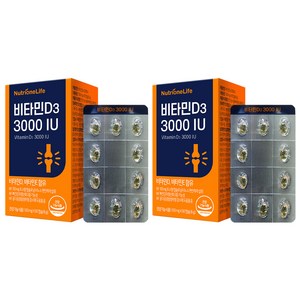 뉴트리원 비타민D3 3000 IU, 60정, 2개