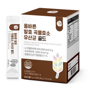 올바른건강식품 발효 곡물효소 유산균 골드 30p, 90g, 1개