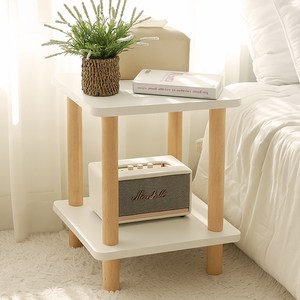 코멧 홈 원목 사각 사이드 테이블 400