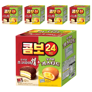 오리온 콤보 초코파이 정 12p + 카스타드 12p, 744g, 5개