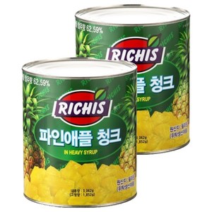 리치스 파인애플 청크 통조림, 3.062kg, 2개