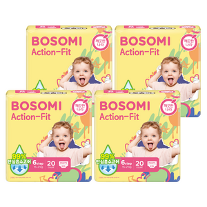 보솜이 액션핏 팬티형 기저귀 공용, 6단계, 80매