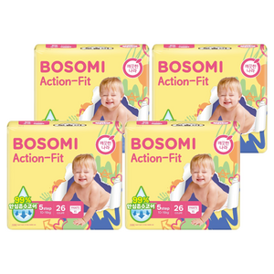 보솜이 액션핏 팬티형 기저귀 공용, 5단계, 104매