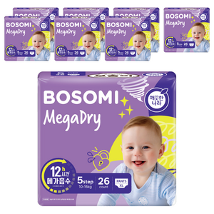 보솜이 메가드라이 팬티형 기저귀 공용, 5단계, 208매