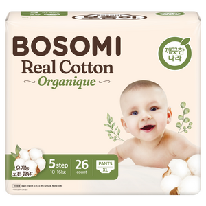 보솜이 리얼코튼 오가니크 팬티형 기저귀 남여공용, 5단계, 26매