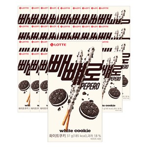 빼빼로 화이트 쿠키, 37g, 40개