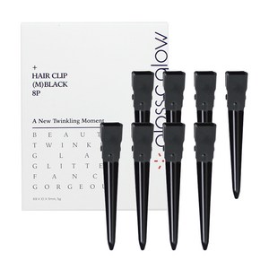글로스앤글로우 자국 없는 집게핀 중, 8개, 블랙