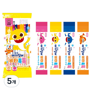태양생활건강 핑크퐁 유아용 아기상어 비타톡톡 복숭아맛 10p, 15g, 5개
