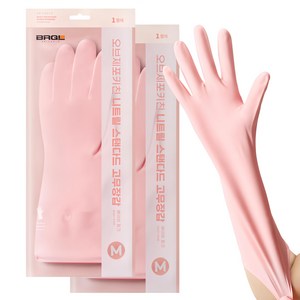브릭글로 안찢어지는 니트릴 고무장갑, 베이비핑크, 중(M), 2세트