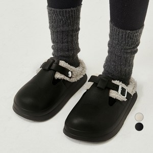 아피나르 여성 버클 스트랩 키높이 클로그 털샌들