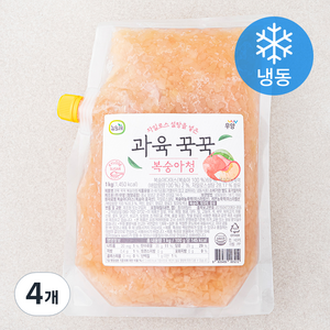 뉴뜨레 과육 꾹꾹 복숭아청 (냉동), 1kg, 4개