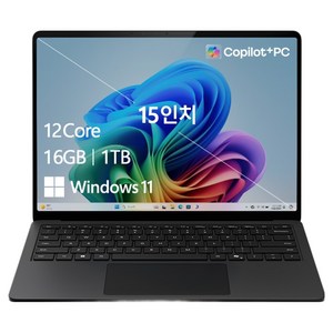 마이크로소프트 서피스 랩탑 Copilot 플러스 블랙, 스냅드래곤, 1TB, 16GB, WIN11 Home, 2024.08