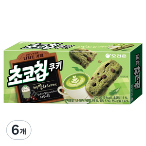 오리온 초코칩쿠키 말차라떼맛, 104g, 6개