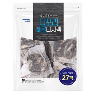 바다원 디포리 해물다시팩, 405g, 1개
