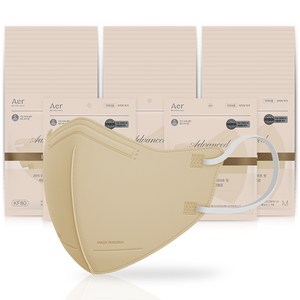 아에르 어드밴스드 라이트핏 마스크 중형 KF80, 1개입, 베이지, 50개