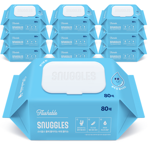 스너글스 물에 풀어지는 비데티슈 피부 저자극 인증, 80매, 55g, 10팩