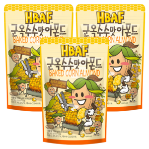 HBAF 군옥수수맛 아몬드, 190g, 3개