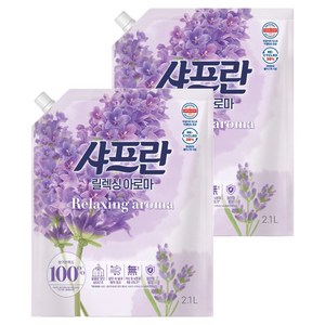 샤프란 섬유유연제 릴렉싱 아로마 리필, 2.1L, 2개