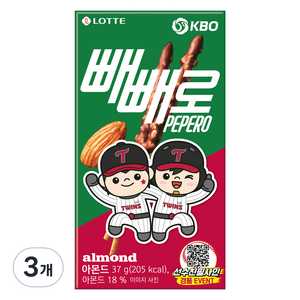 빼빼로 아몬드 KBO LG 트윈스, 37g, 3개