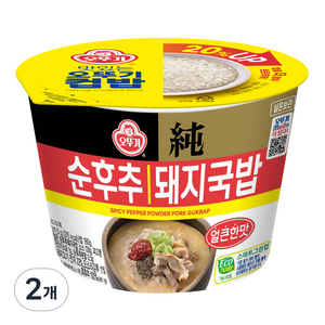 오뚜기 컵밥 얼큰 순후추 돼지국밥, 311.5g, 2개