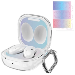 누아트 갤럭시 버즈라이브 투명케이스 + 디자인 철가루 방지스티커 6개입