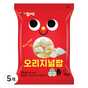 청원생명쌀 안심플러스 튀기지 않은 쌀과자 쌀이요 오리지널팝, 25g, 5개