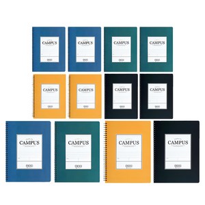 포포팬시 캠퍼스 스프링 노트, 블랙 + 네이비 +..., 12개