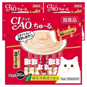 챠오츄르 고양이 짜먹는 간식, 혼합맛(참치/해산물..., 14g, 3개