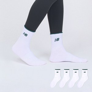 뉴발란스 탑포인트 컬러로고 중목 양말 4켤레