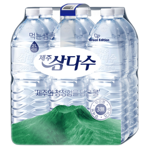 제주삼다수 그린 무라벨, 2L, 6개