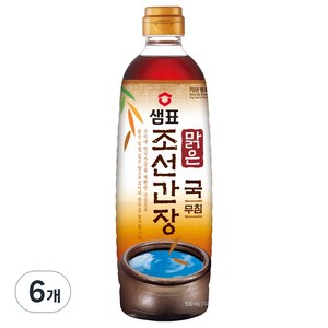 샘표 맑은 조선 간장, 930ml, 6개