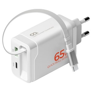 오아 퀵롤차저 일체형 케이블 65W GaN C타입 초고속 2포트 멀티 고속 핸드폰 충전기