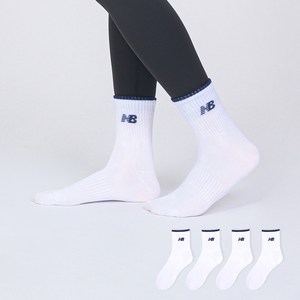 뉴발란스 탑포인트 컬러로고 중목 양말 4켤레