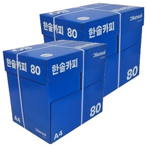 한솔 A4 복사용지(A4용지) 80g 2500매 2BOX, 5000매