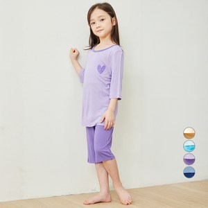 롤리트리 아동용 레이온 포인트 7부 실내복 상하의 세트