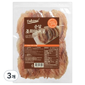 해맑은푸드 조미 순살 아귀포 대, 300g, 3개