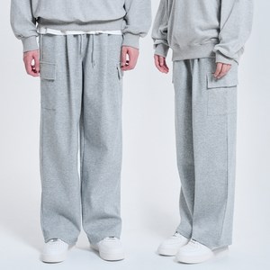 포슈어 남녀공용 베이직 무지 원턱 와이드 카고 팬츠 트레이닝 바지