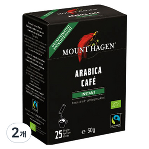 마운트하겐 유기농 디카페인 스틱 커피, 2g, 25개입, 2개