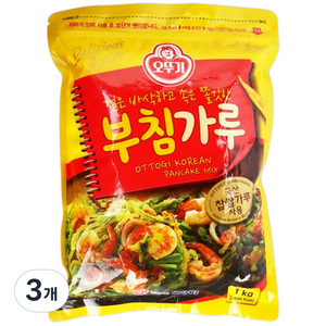 오뚜기 부침가루, 1kg, 3개