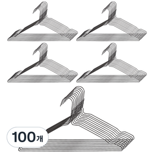 조은리빙 세탁소 철제 옷걸이, 블랙, 100개