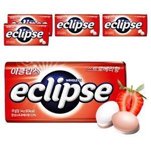 이클립스 스트로베리향 캔디, 34g, 5개